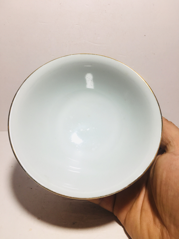 古玩陶瓷礬紅彩描金龍鳳紋茶碗拍賣,當前價格188元