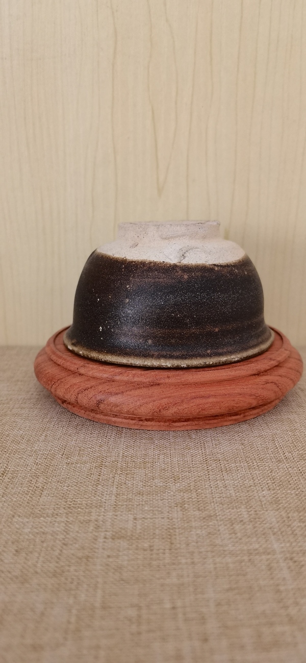 古玩陶瓷宋末元初吉州窯餅足褐釉盞拍賣,當前價格1200元