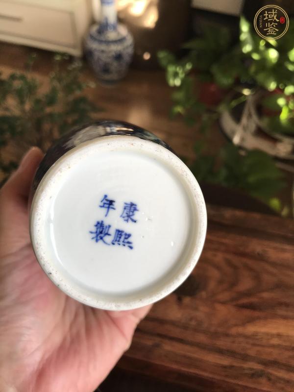 古玩陶瓷青花留白梅紋撇口瓶真品鑒賞圖