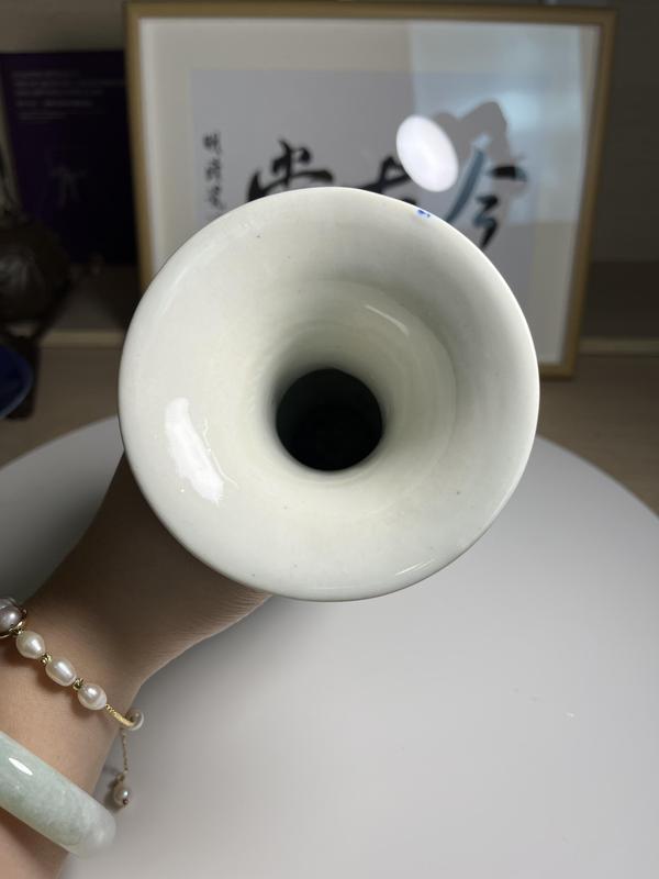 古玩陶瓷精品 青花開光山水人物紋花觚拍賣,當前價格260元