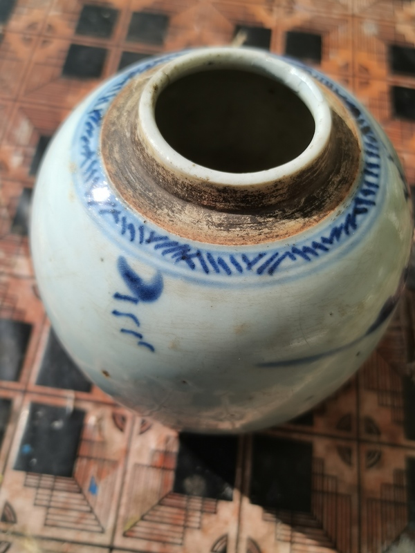 古玩陶瓷乾隆青花山水人物罐(景德鎮窯口)拍賣,當前價格999元
