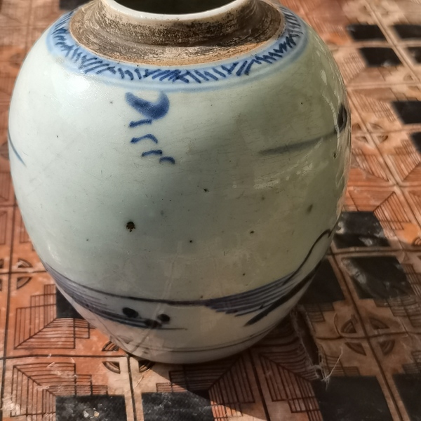 古玩陶瓷乾隆青花山水人物罐(景德鎮窯口)拍賣,當前價格999元