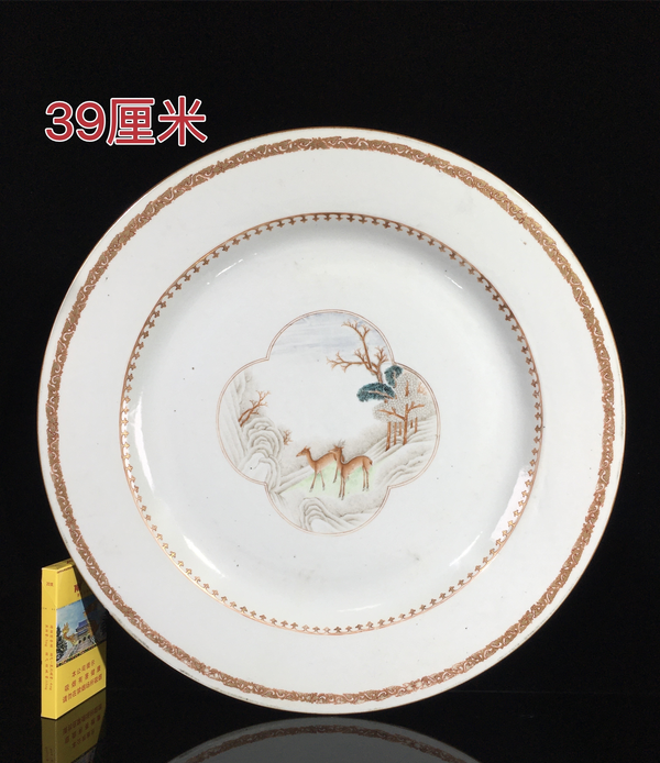 古玩陶瓷乾隆雙鹿紋大盤拍賣,當前價格18888元