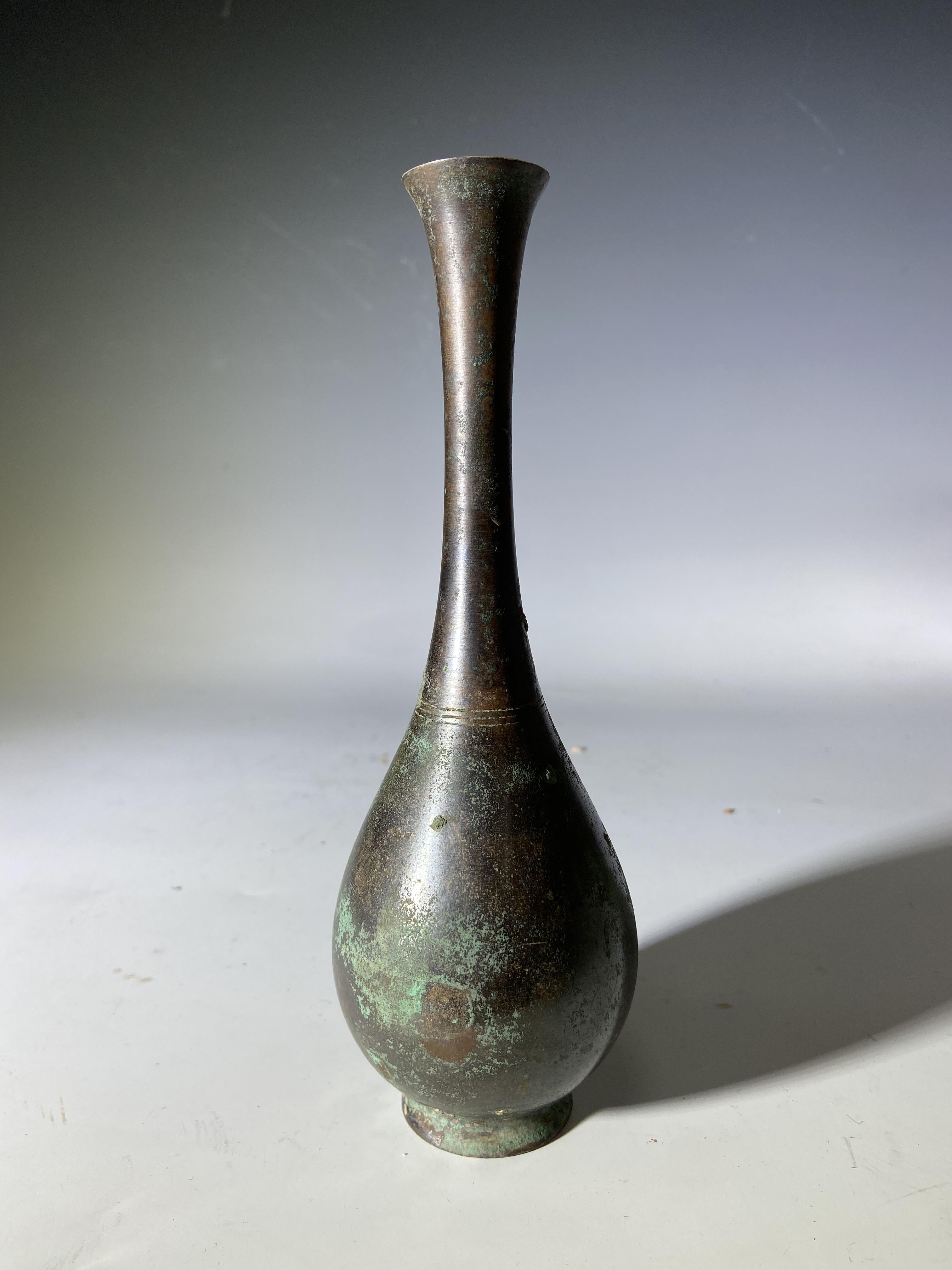 森村酉三 作 玉虫盛上文 鋳銅花瓶 花瓶 銅製 真作保証 昆虫模様・鋳銅