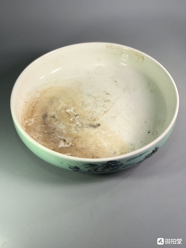 古玩陶瓷山水紋茶盤拍賣，當前價格298元