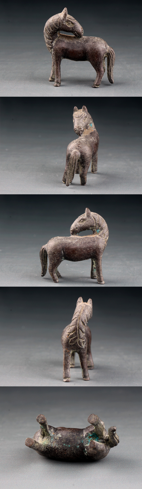 古玩铜器【6800-06】民国 铜制马雕件一组拍卖，当前价格2980元