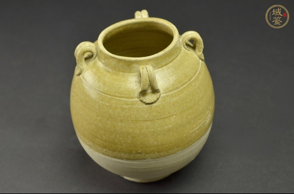 古玩陶瓷唐代·黃釉四系罐真品鑒賞圖
