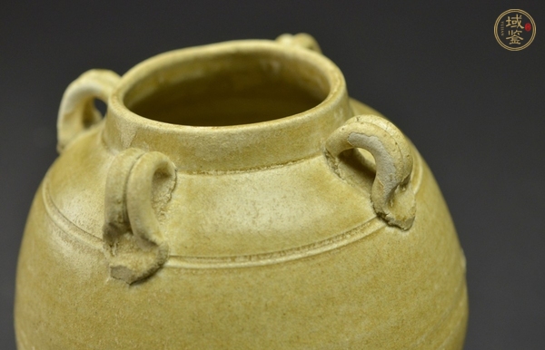 古玩陶瓷唐代·黃釉四系罐真品鑒賞圖