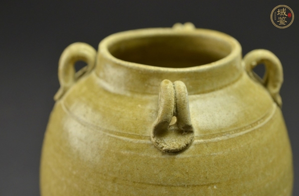 古玩陶瓷唐代·黃釉四系罐真品鑒賞圖