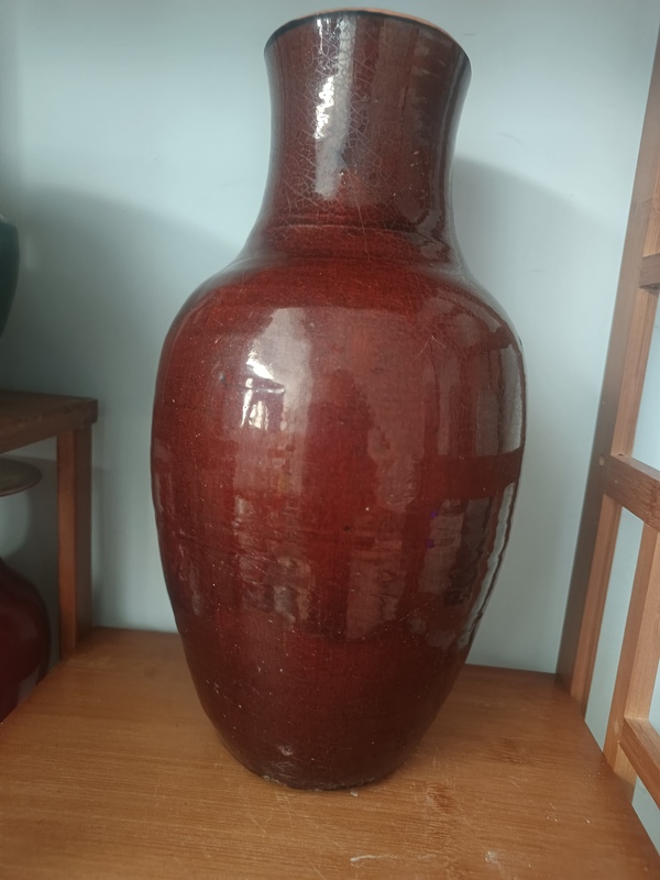 古玩陶瓷清中鈞紅釉羅漢瓶拍賣,當(dāng)前價(jià)格2000元