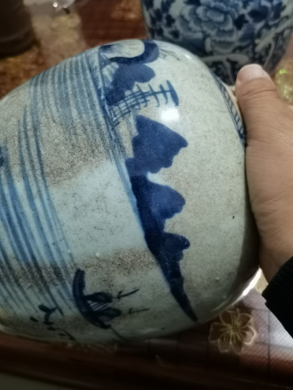 古玩陶瓷乾隆青花山水最最大號罐,罐子王,看圖片拍賣,當前價格3899元