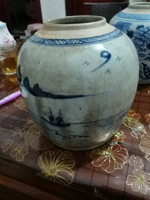 古玩陶瓷乾隆青花山水最最大號罐,罐子王,看圖片拍賣,當前價格3899元