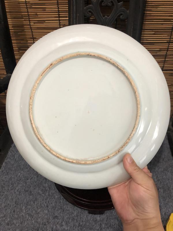 古玩陶瓷清中樓臺亭閣山水紋青花盤拍賣,當前價格2300元