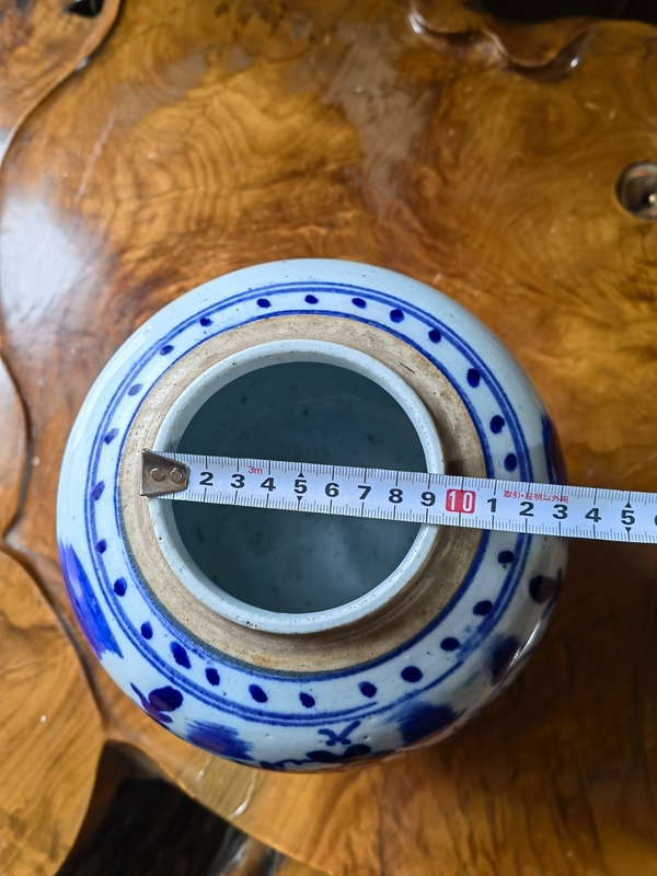 古玩陶瓷晚清牡丹紋青花罐拍賣,當前價格450元