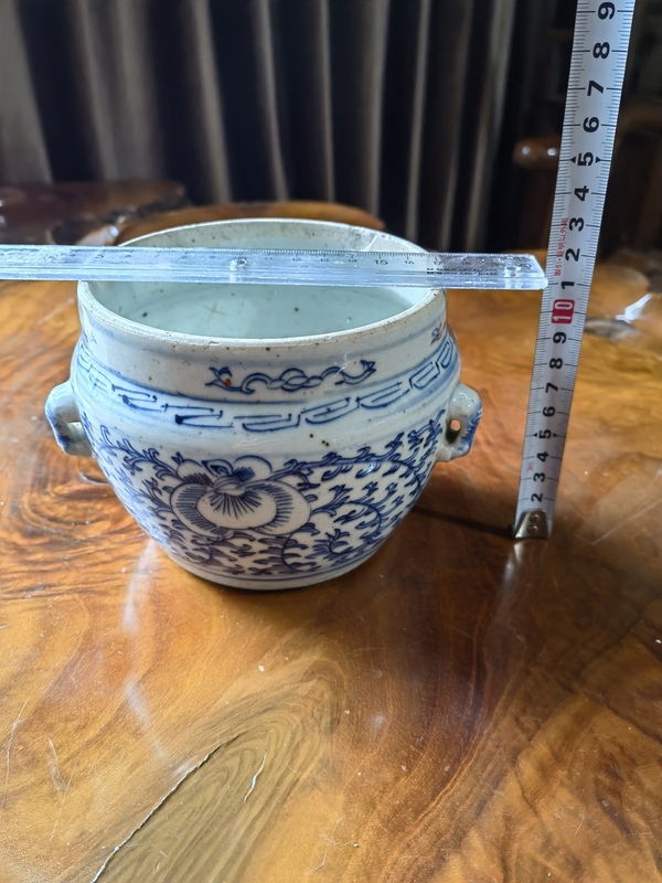 古玩陶瓷青花一束蓮虎頭鈕小粥罐拍賣,當(dāng)前價(jià)格450元
