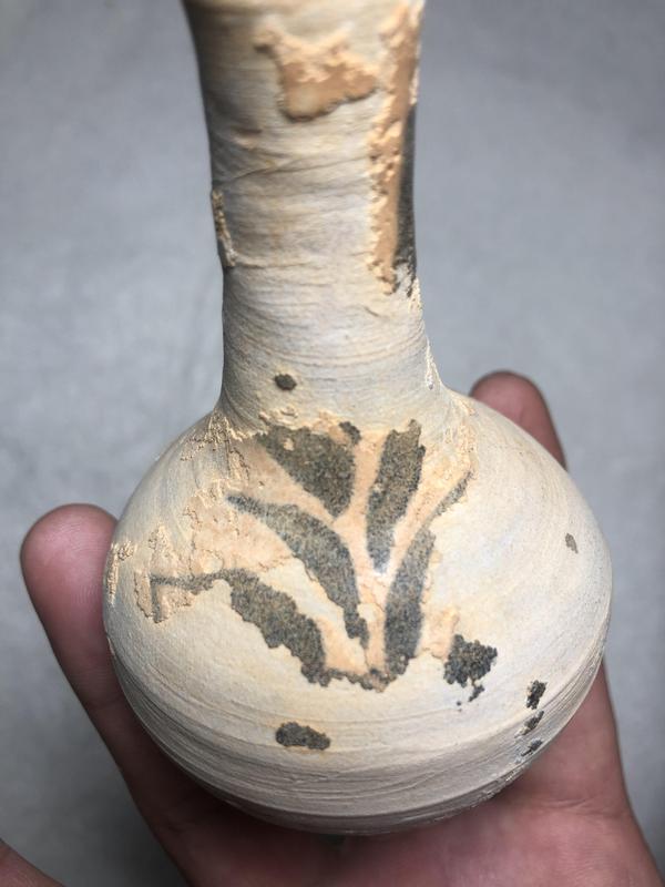 古玩陶瓷鞏縣窯青花花卉紋長頸瓶拍賣,當前價格700元