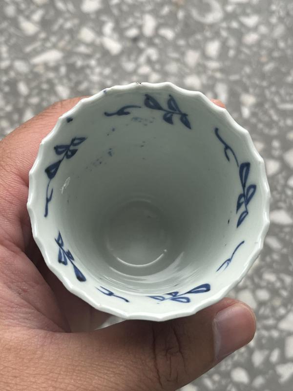 古玩陶瓷花卉紋青花杯拍賣,當前價格800元