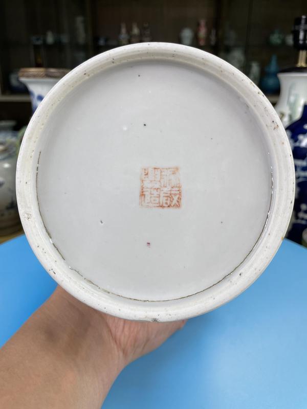 古玩陶瓷民國(guó)精品 名家 粉彩花鳥詩(shī)文帽筒拍賣，當(dāng)前價(jià)格950元