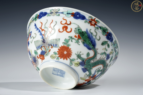 古玩陶瓷清光緒 青花五彩龍鳳呈祥紋大碗拍賣,當(dāng)前價格27500元