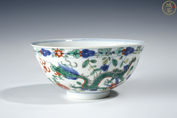 古玩陶瓷清光緒 青花五彩龍鳳呈祥紋大碗拍賣,當(dāng)前價格27500元
