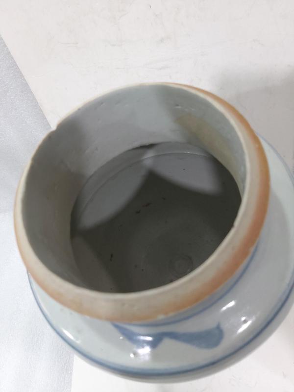 古玩陶瓷清代早期吉語紋青花罐拍賣,當前價格1280元