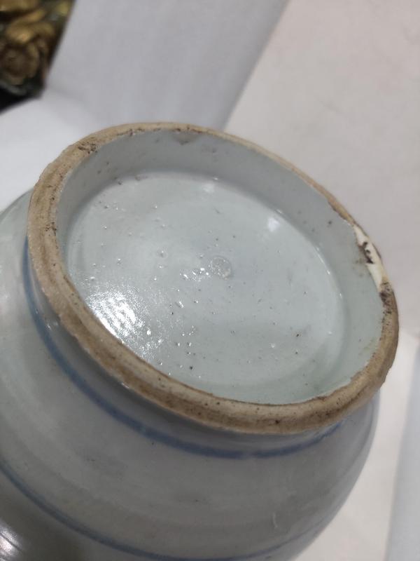 古玩陶瓷清代早期吉語紋青花罐拍賣,當前價格1280元