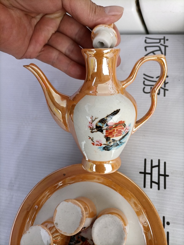 古玩陶瓷六十至八十年代花鳥紋茶器拍賣，當(dāng)前價格188元