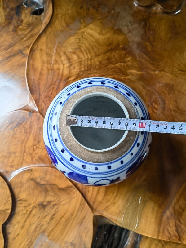 古玩陶瓷清晚期青花花卉紋罐拍賣,當前價格650元