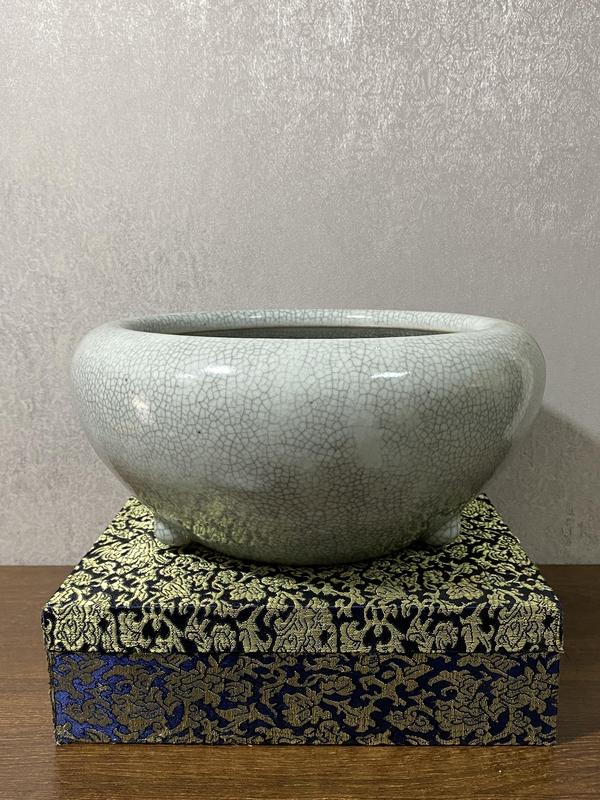 古玩陶瓷乾隆哥釉缽式爐拍賣,當前價格2988元