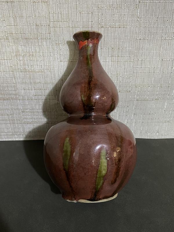 古玩陶瓷晚清窯變釉葫蘆瓶拍賣,當前價格3999元