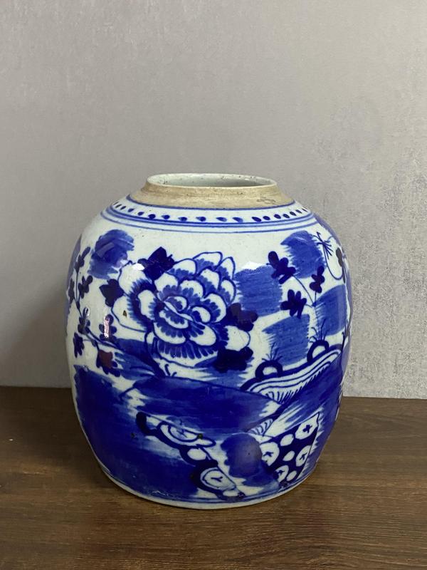 古玩陶瓷晚清花卉紋青花罐拍賣,當前價格499元