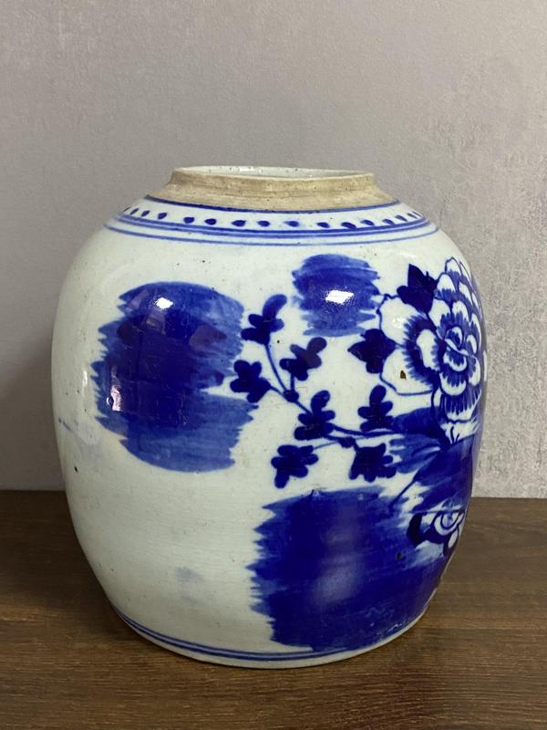 古玩陶瓷晚清花卉紋青花罐拍賣,當前價格499元