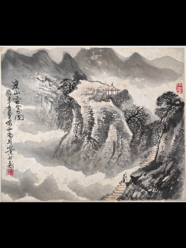 古玩字畫中美協會員寫生作品老畫珍藏精品佳作硬質卡紙國畫山水畫拍賣,當前價格599元