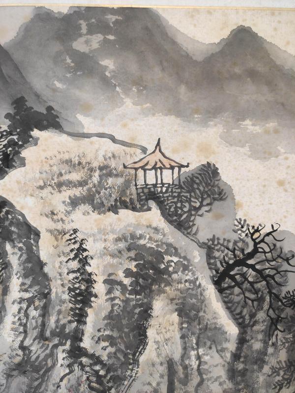 古玩字畫中美協會員寫生作品老畫珍藏精品佳作硬質卡紙國畫山水畫拍賣,當前價格599元