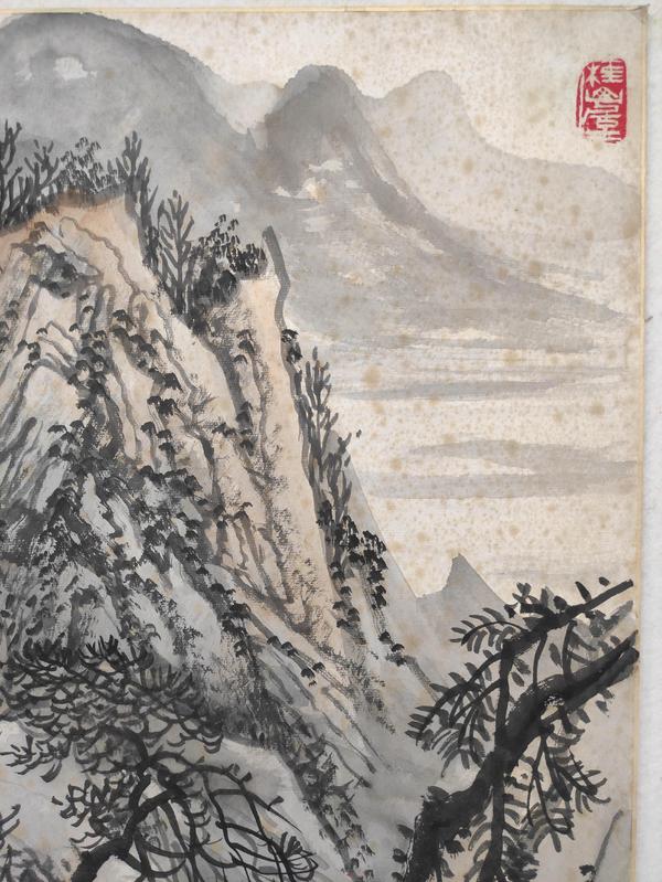 古玩字畫中美協(xié)會員寫生精品卡紙硬板國畫山水水墨畫收藏珍品拍賣,當前價格599元
