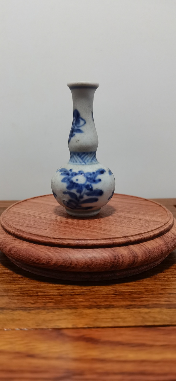 古玩陶瓷康熙青花花卉紋葫蘆瓶拍賣,當前價格1508元