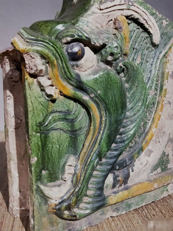 古玩陶瓷琉璃釉古建筑構件一對兩個拍賣,當前價格9000元