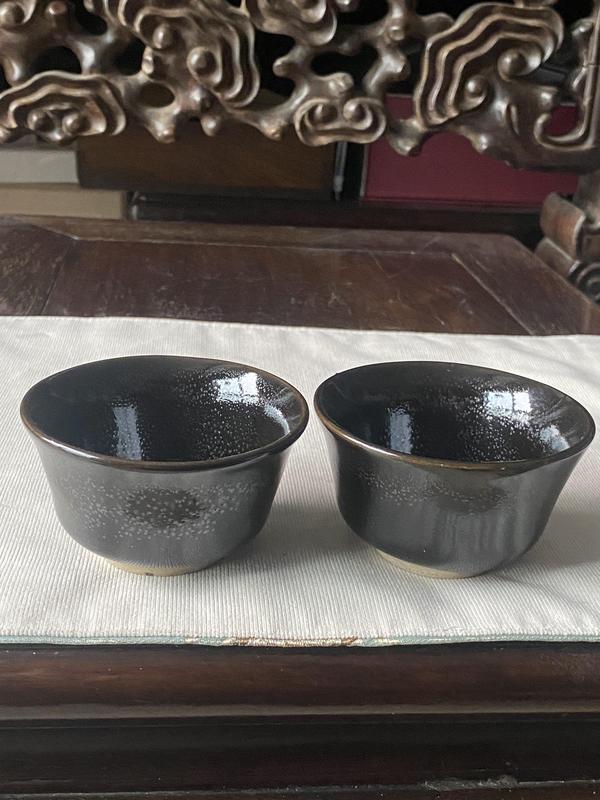 古玩陶瓷建國初期黑釉油滴盞拍賣,當前價格700元