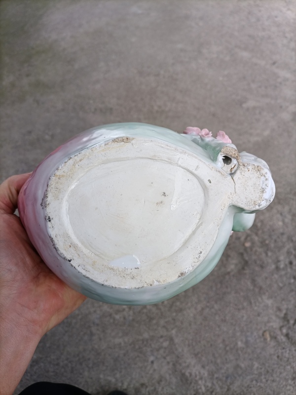 古玩陶瓷出口創匯期貼塑桃紋洗拍賣,當前價格300元