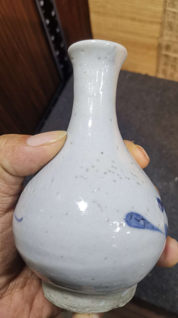 古玩陶瓷明末清初青花一束蓮玉壺春瓶拍賣,當前價格2000元
