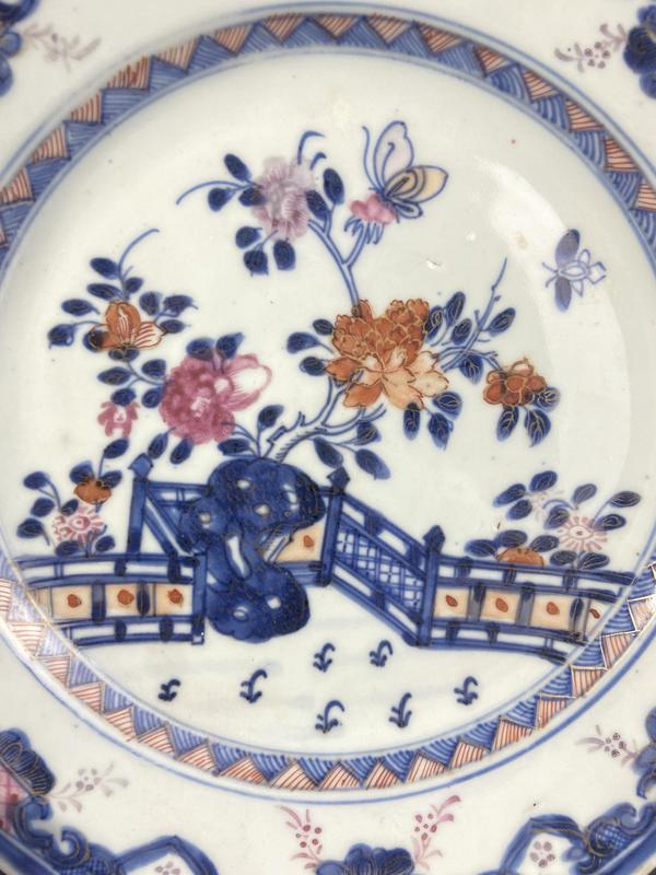 古玩陶瓷清乾隆 青花加彩描金花卉紋盤拍賣,當前價格1550元