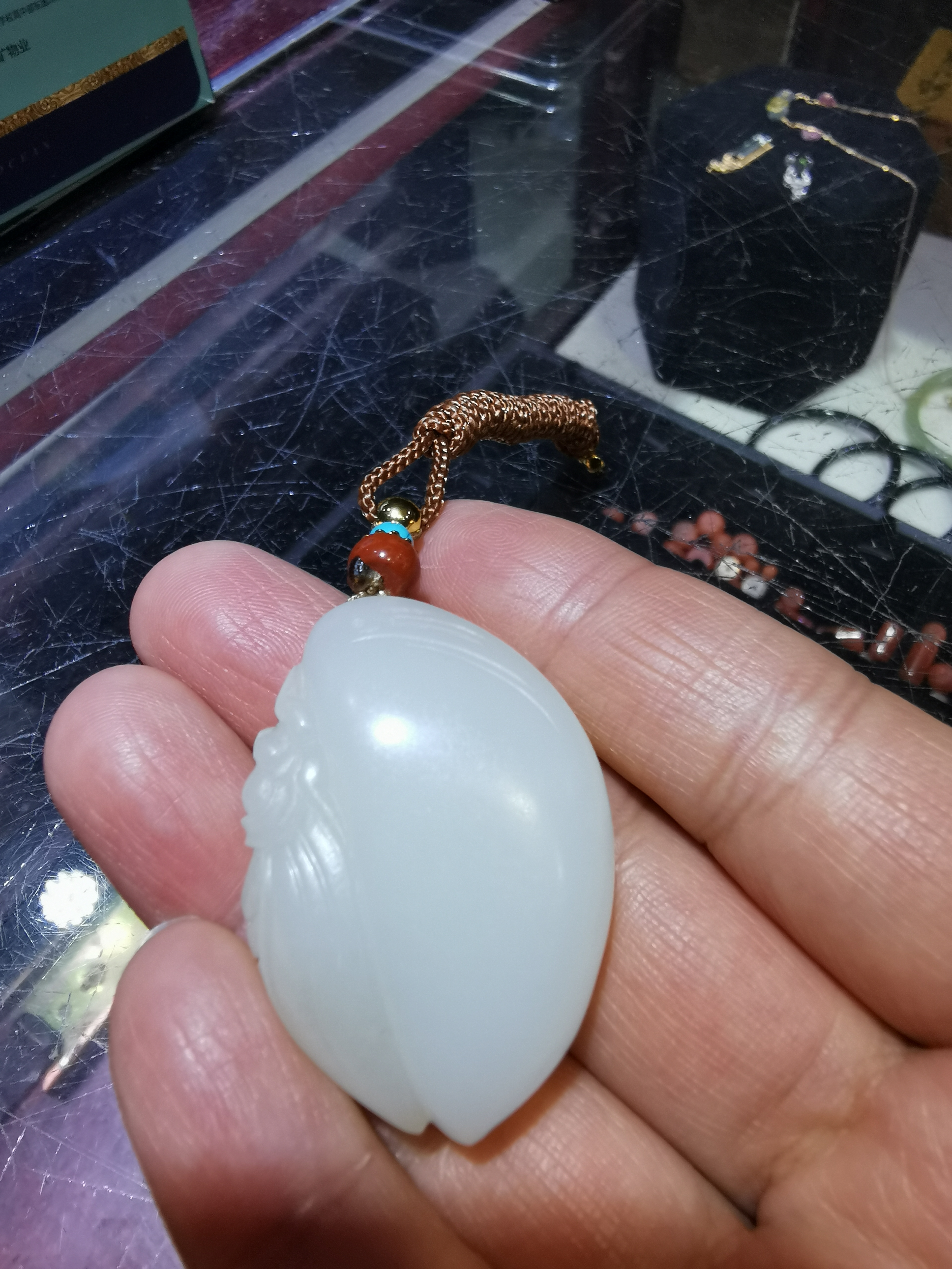特別出品和田白玉蝉手把件 文玩