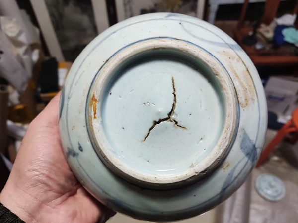 古玩陶瓷明末青花花卉紋缽式爐拍賣,當前價格988元