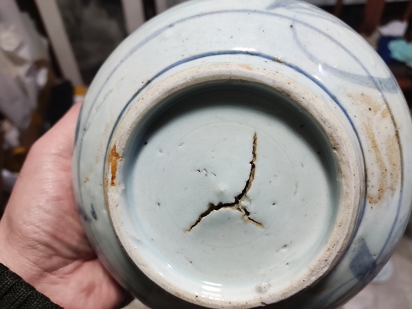 古玩陶瓷明末青花花卉紋缽式爐拍賣,當前價格988元