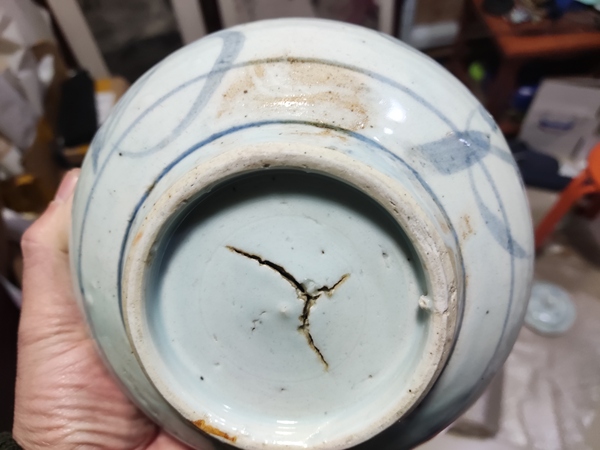 古玩陶瓷明末青花花卉紋缽式爐拍賣,當前價格988元