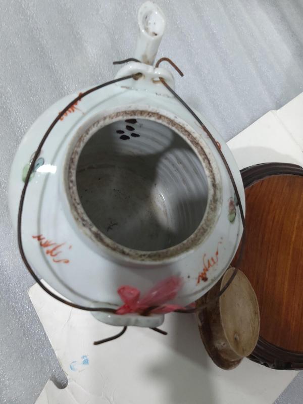 古玩陶瓷民國龍鳳紋粉彩提梁壺拍賣,當前價格560元