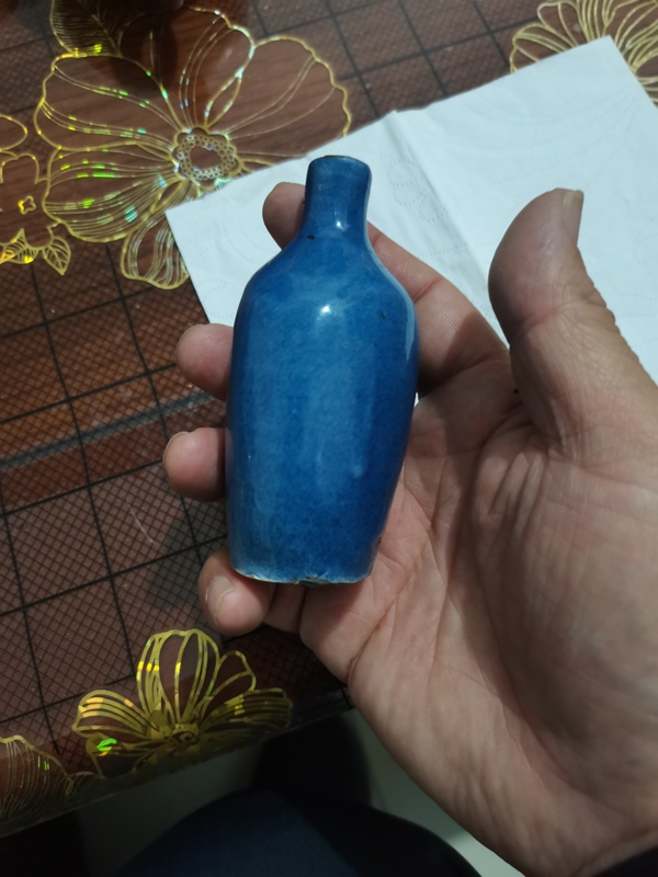 古玩陶瓷清代灑藍釉瓶有所有。拍賣,當前價格1999元