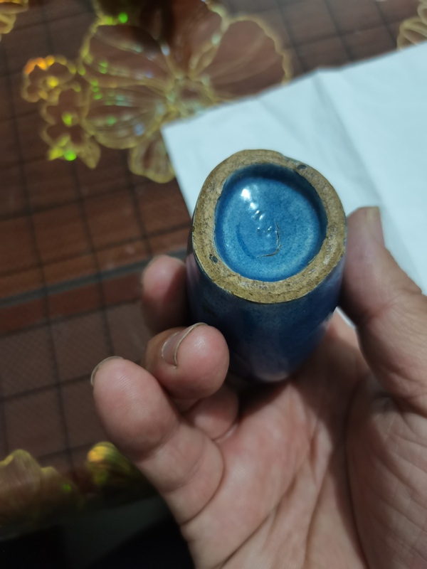 古玩陶瓷清代灑藍釉瓶有所有。拍賣,當前價格1999元