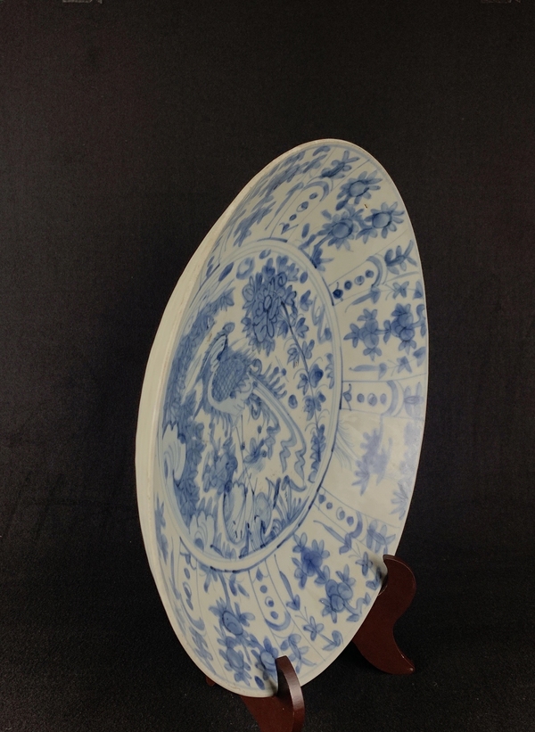 古玩陶瓷明 青花丹鳳朝陽圖大盤拍賣,當前價格45800元