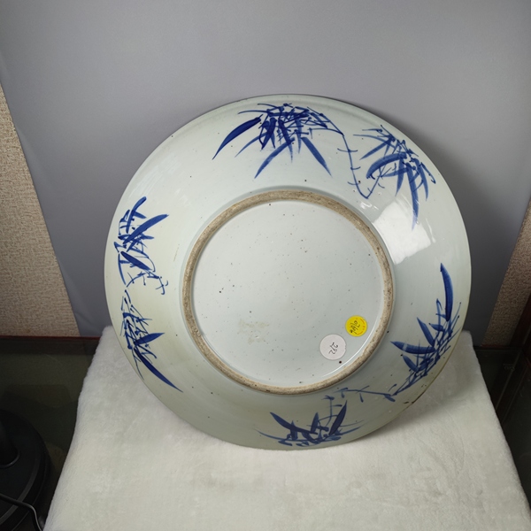 古玩陶瓷青花童子抱瓶花鳥紋大盤拍賣,當前價格22880元